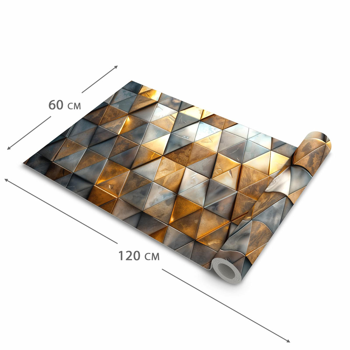 Strapazierfähiger abwaschbarer Küchenläufer mit Motiv Dreiecksmuster Wand in der Größe 80x200 cm