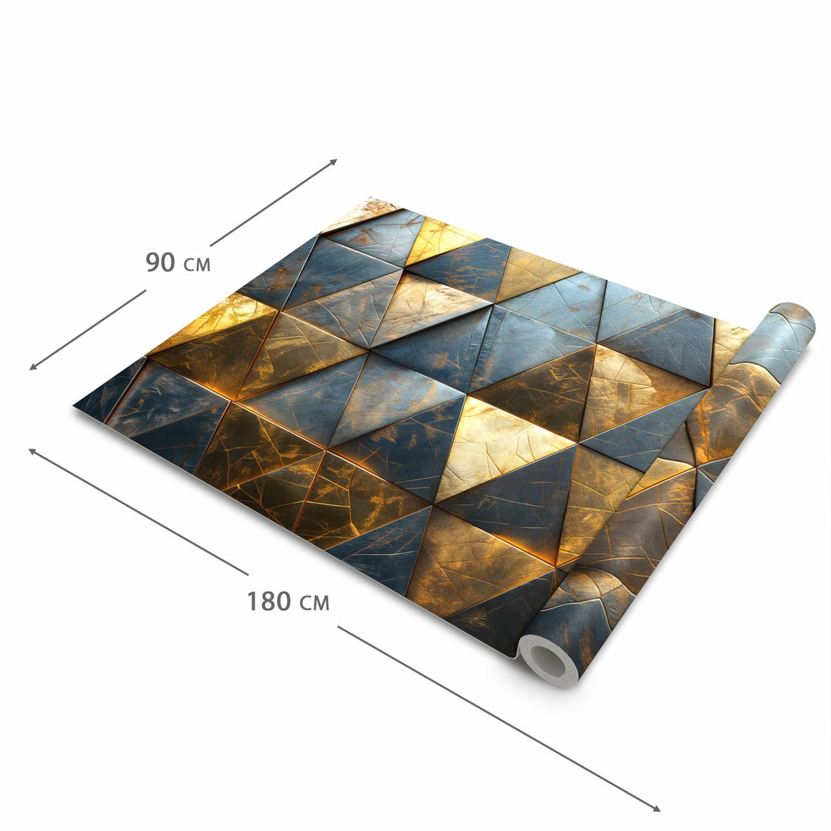 Waschbarer Küchenläufer mit Motiv Geometrische Wandkunst in der Grösse 80x200 cm für angenehme Haptik