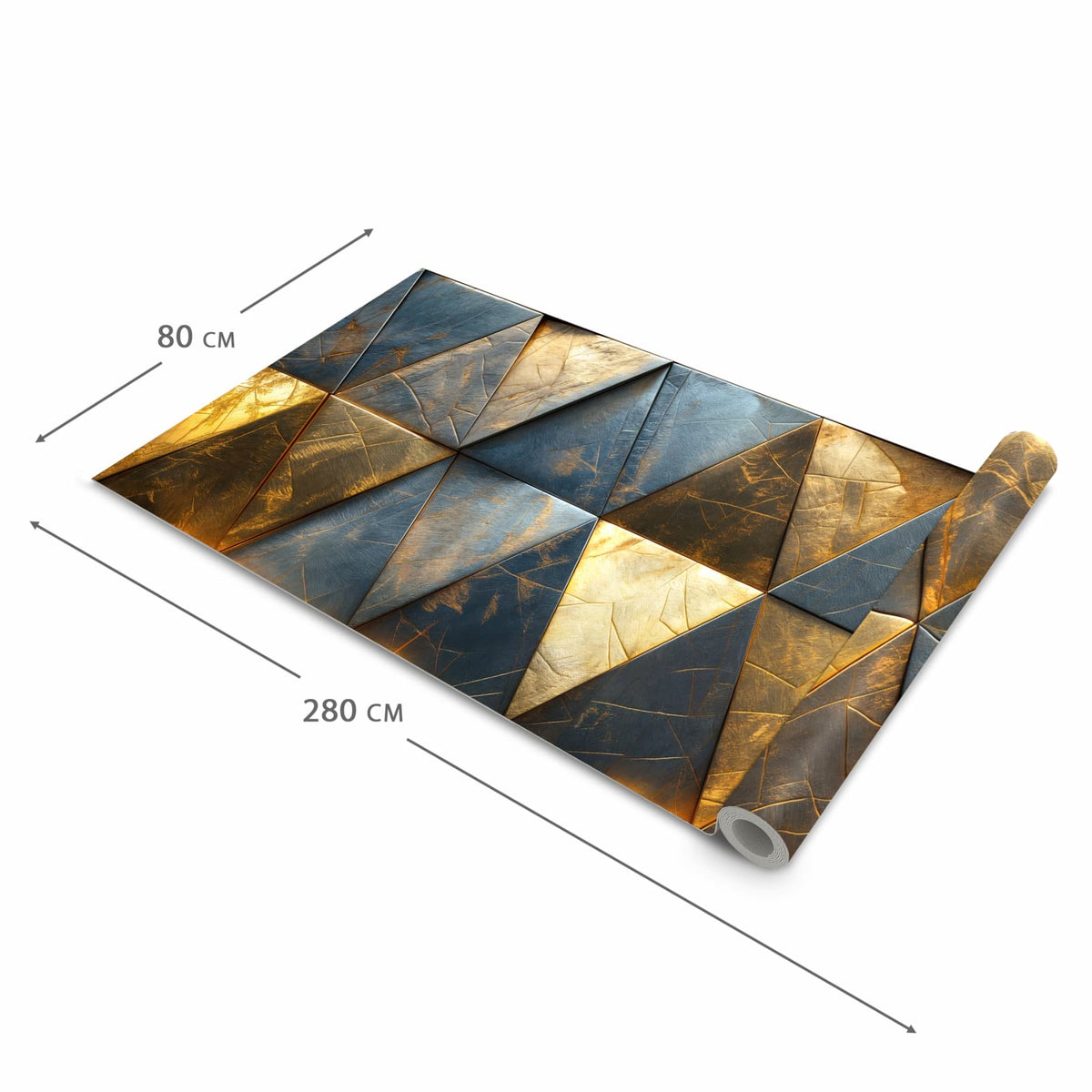 Rutschhemmender moderner Küchenläufer mit Motiv Geometrische Wandkunst in der Grösse 80x200 cm