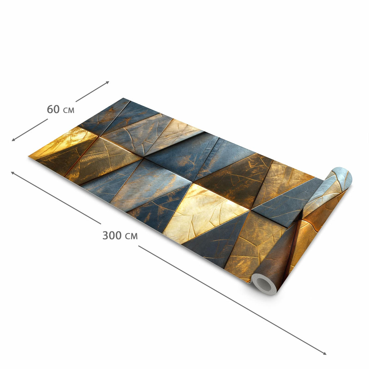 Langlebiger rutschfester Küchenläufer mit Motiv Geometrische Wandkunst in der Grösse 80x200 cm