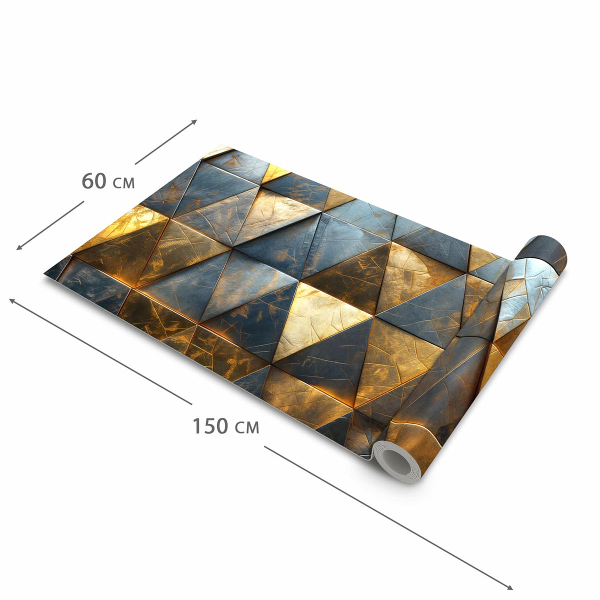 Wasserabweisender Küchenteppich mit Motiv Geometrische Wandkunst in der Größe 80x200 cm