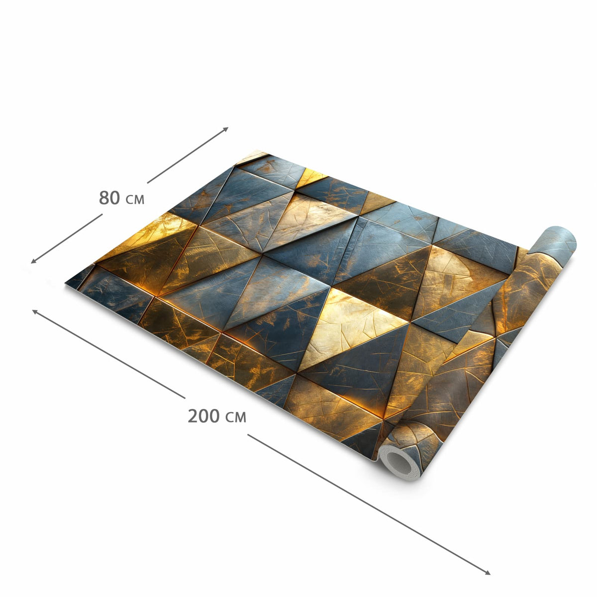 Pflegeleichter waschbarer Küchenläufer mit Motiv Geometrische Wandkunst in der Grösse 80x200 cm
