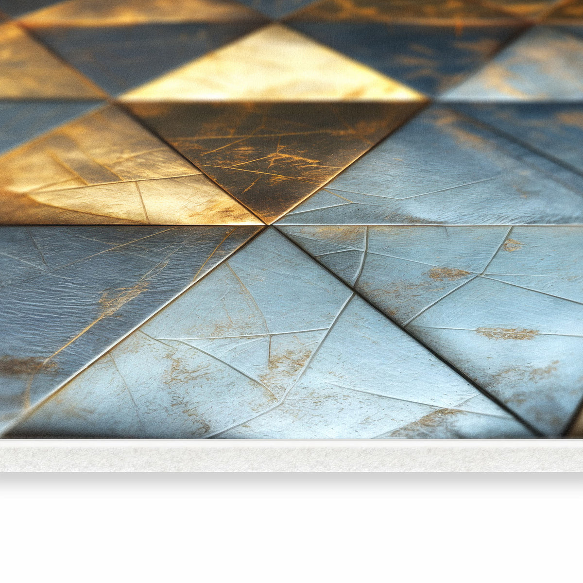 Hygienischer Küchenteppich mit Motiv Geometrische Wandkunst in seitlicher Ansicht