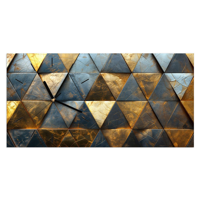 Wanduhr Geometrische Wandkunst aus Glas – Querformat 60 × 30 cm mit Ziffernblatt Linie
