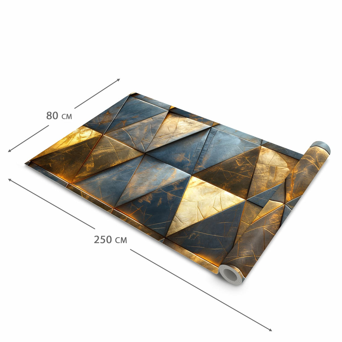 Komfortabler rutschfester Küchenläufer mit Motiv Geometrische Wandkunst in der Größe 80x200 cm