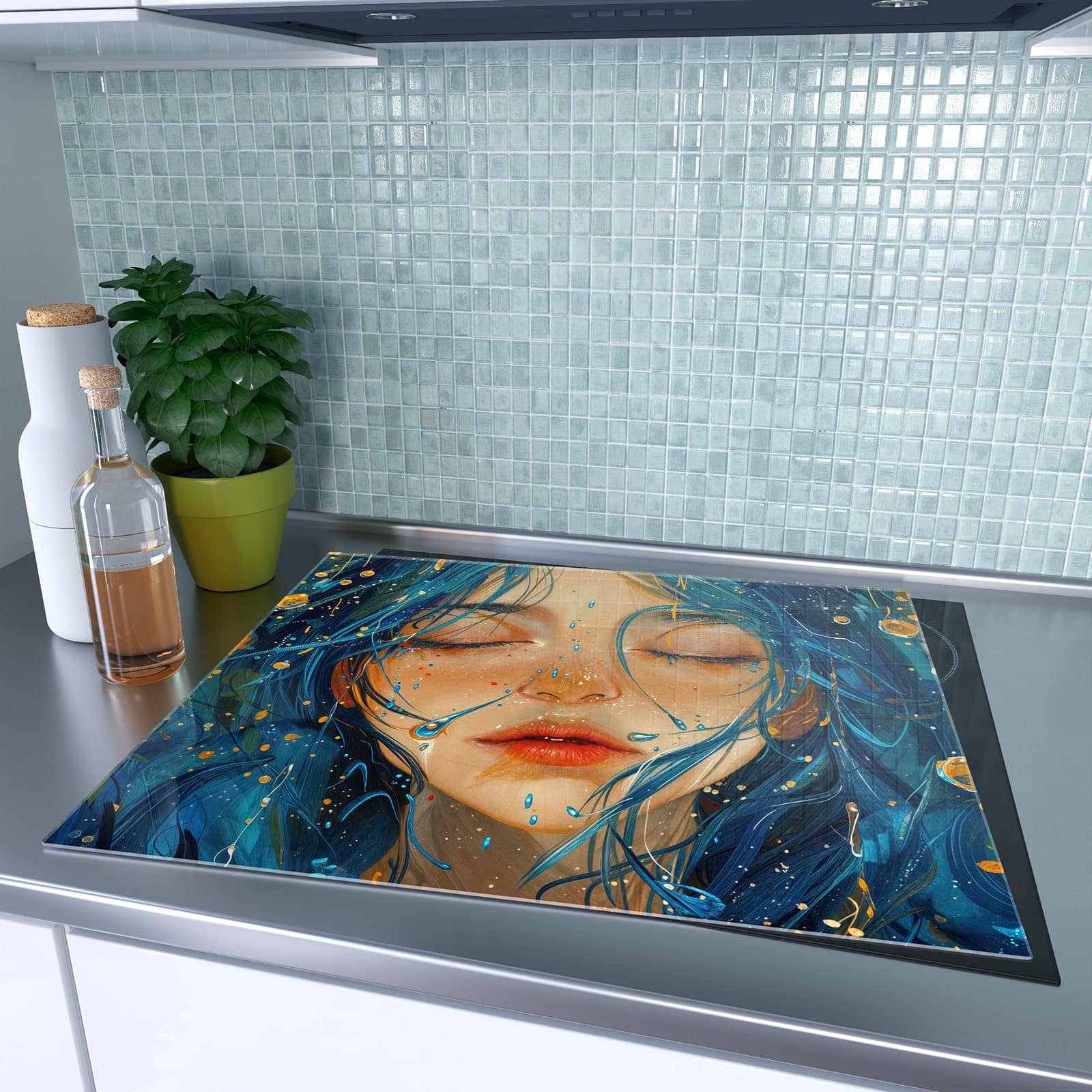 1-teilige Ceranfeld Abdeckung mit Traumhafte Illusion-Motiv auf dem Ceranfeld
