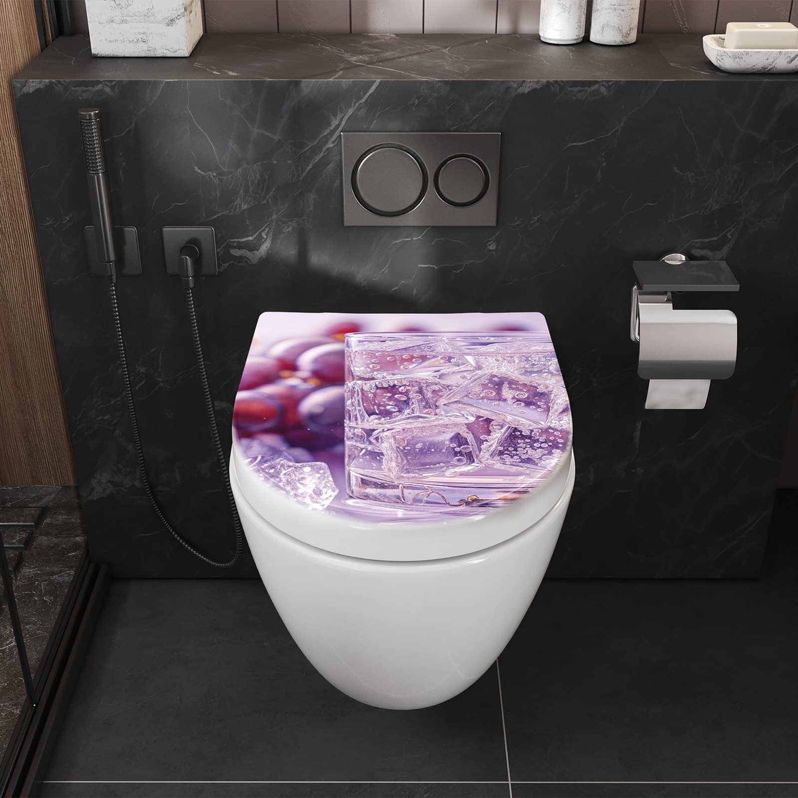 WC-Sitz mit Absenkautomatik Traubeneisgetränk