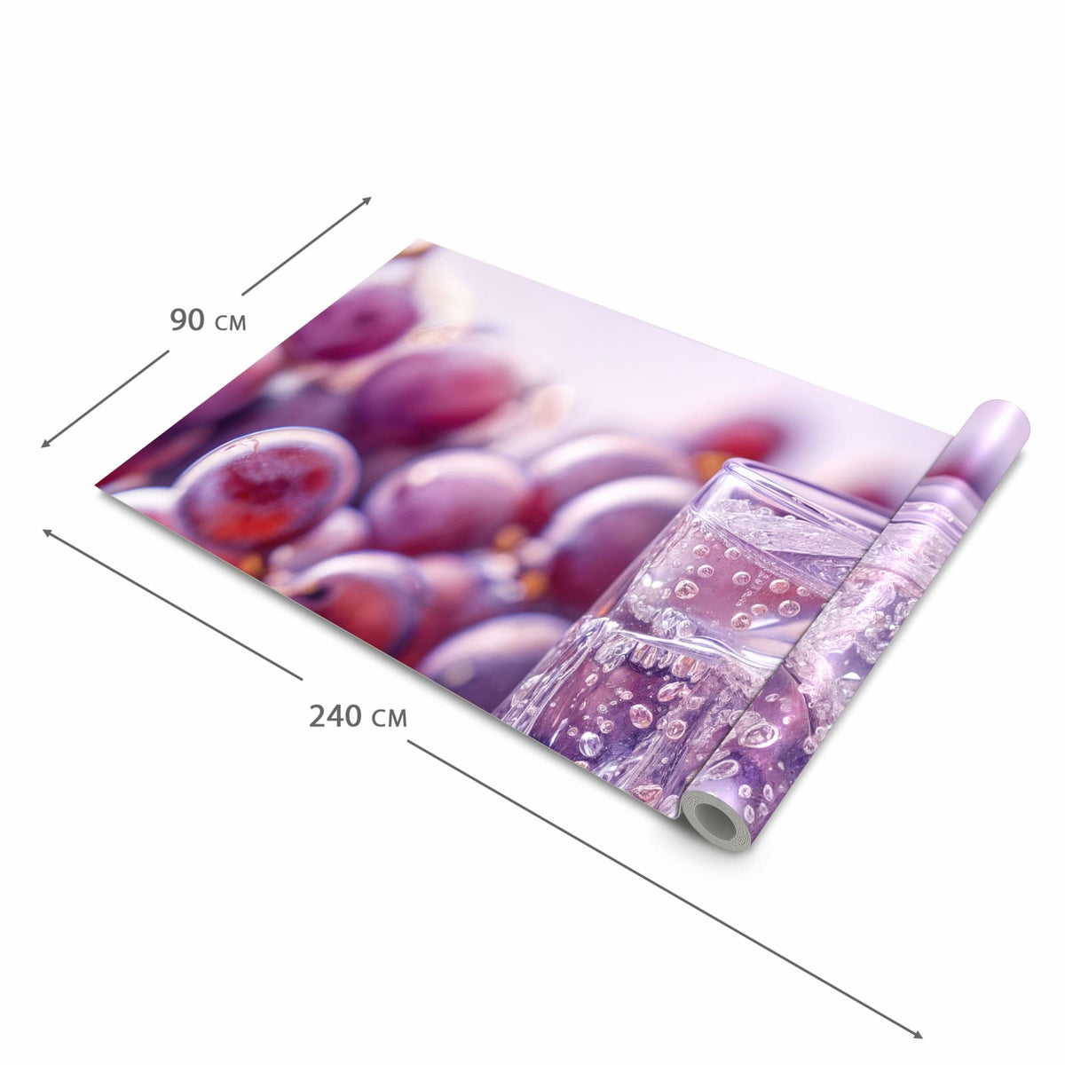 Waschbarer Teppich fürs Esszimmer mit Motiv Traubeneisgetränk in der Größe 60x90 cm