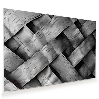 Wandbild mit dem Motiv Graues Holzgeflecht