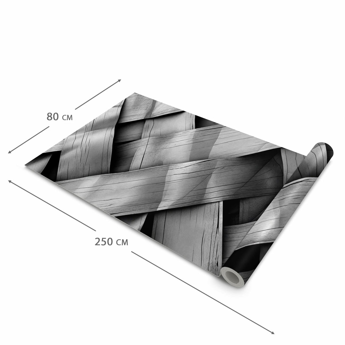 UV-beständiger waschbarer Küchenteppich mit Motiv Geflochtenes Holz in der Größe 60x300 cm
