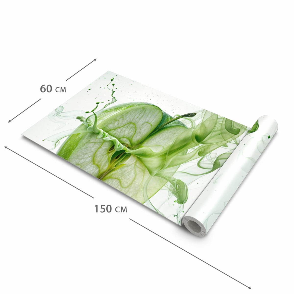 Pflegeleichter Teppichläufer für die Küche mit Motiv Zerlegter Apfel in der Grösse 60x270 cm