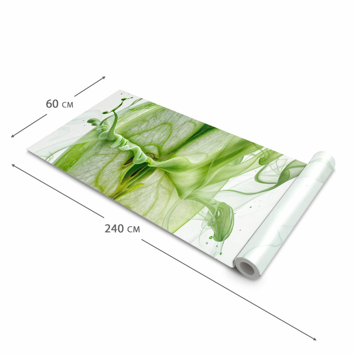 Rutschhemmender waschbarer Küchenläufer mit Motiv Zerlegter Apfel in der Größe 60x270 cm