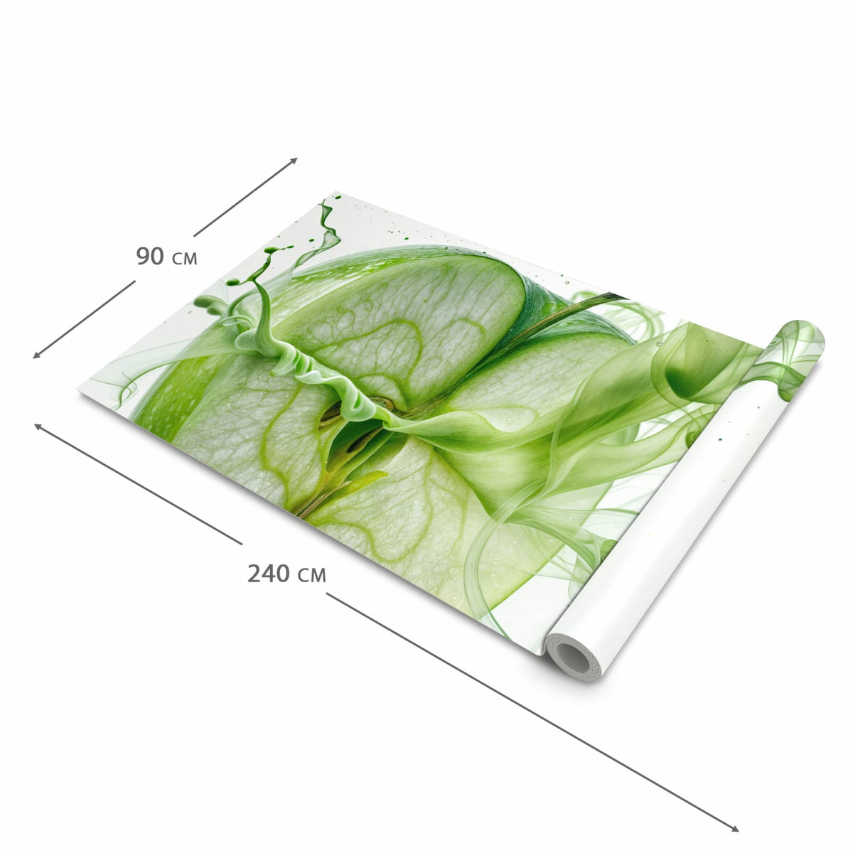 Rutschfester Küchenteppich mit Motiv Zerlegter Apfel in der Größe 60x300 cm schützt den Boden