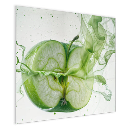 Magnettafel mit dem Motiv Apfel in grünem Rauch