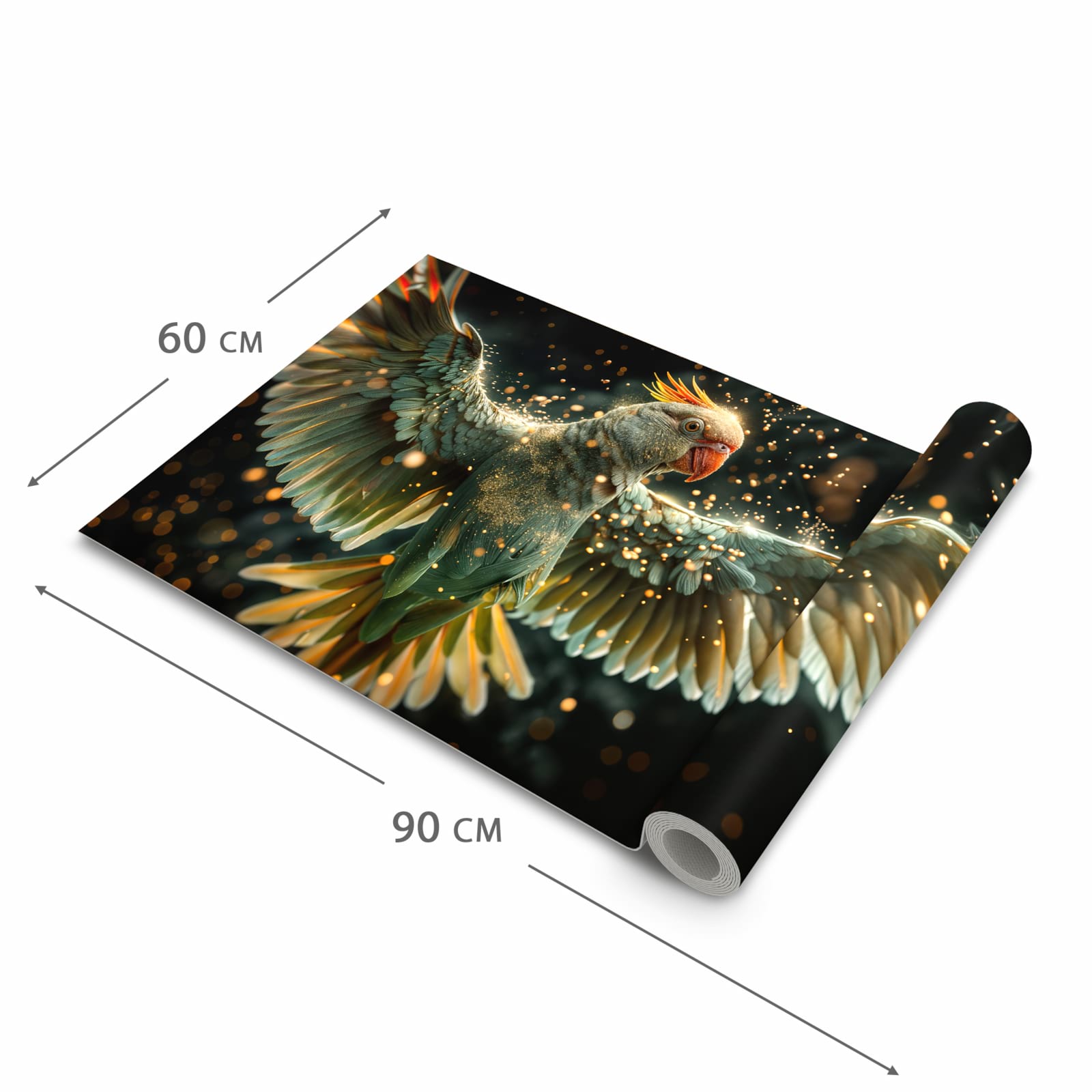 UV-beständiger Läufer für die Küche mit Motiv Fliegender Papagei in der Grösse 60x270 cm