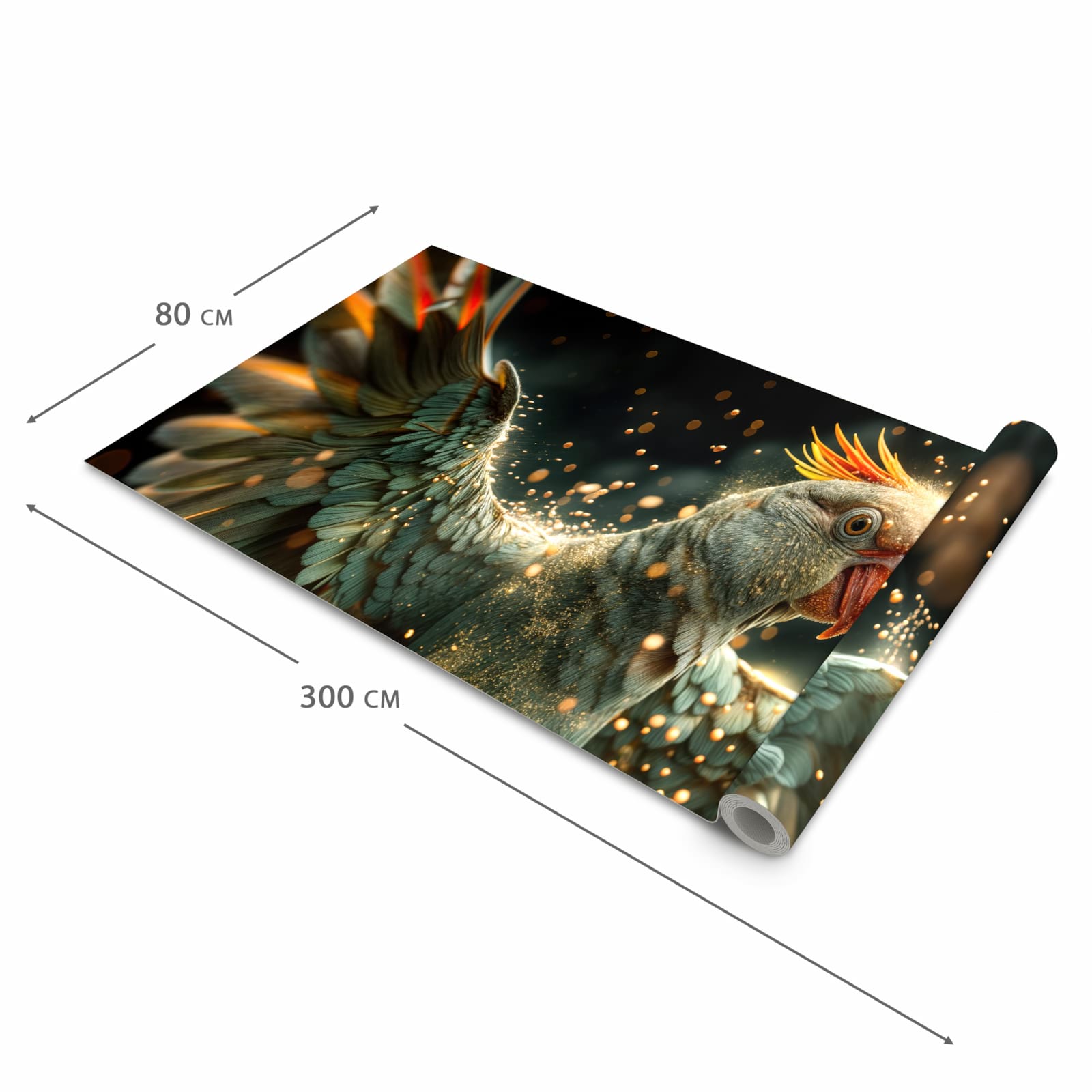 Schmutzabweisender Küchenvorleger mit Motiv Fliegender Papagei in der Größe 60x270 cm