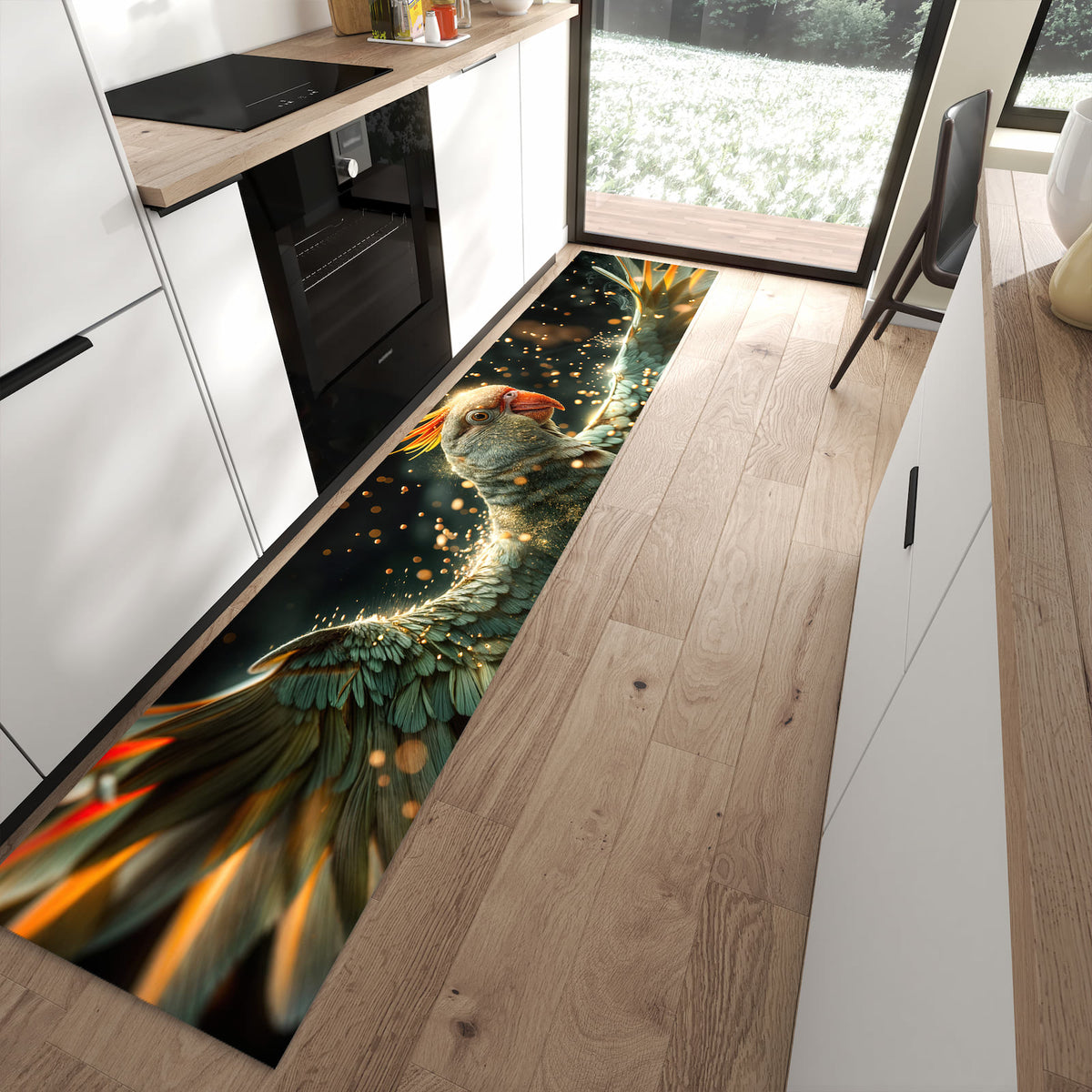 13 Größen – von 60 × 90 bis 80 × 300 cm – Küchenläufer - Fliegender Papagei