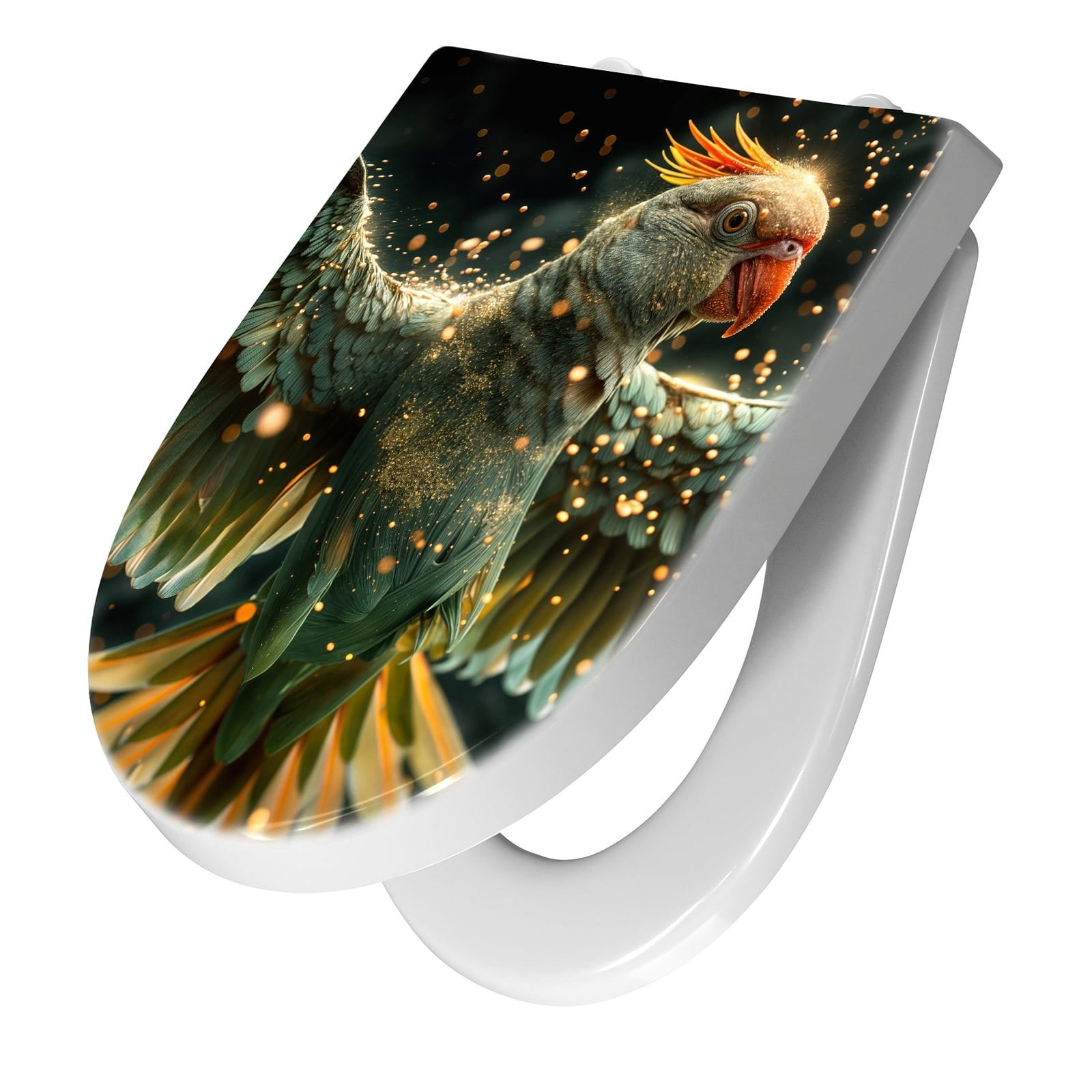 WC-Sitz mit Absenkautomatik Fliegender Papagei