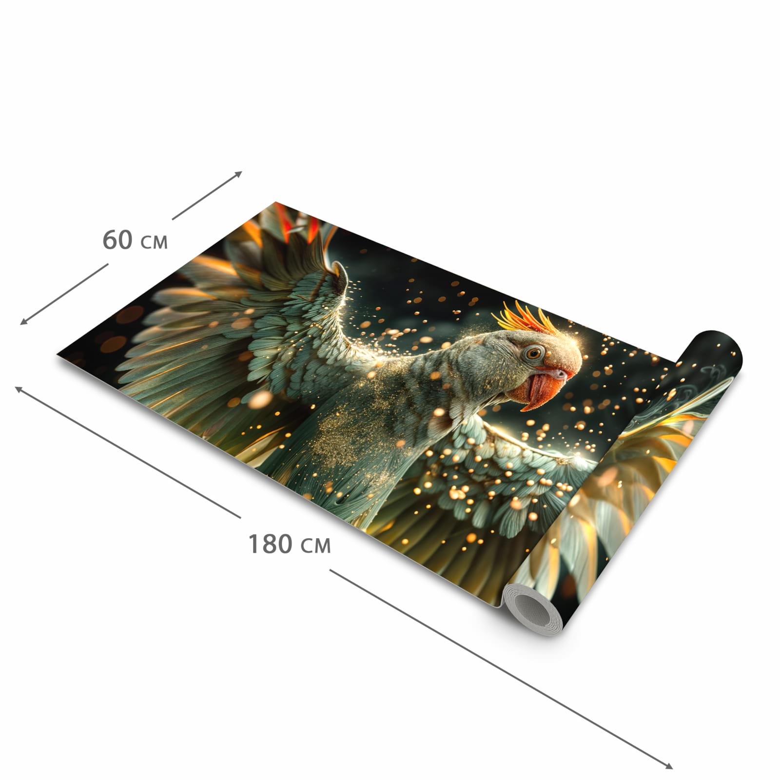 Küchenteppich mit Motiv Fliegender Papagei in der Grösse 60x270 cm für sichere Aufbewahrung