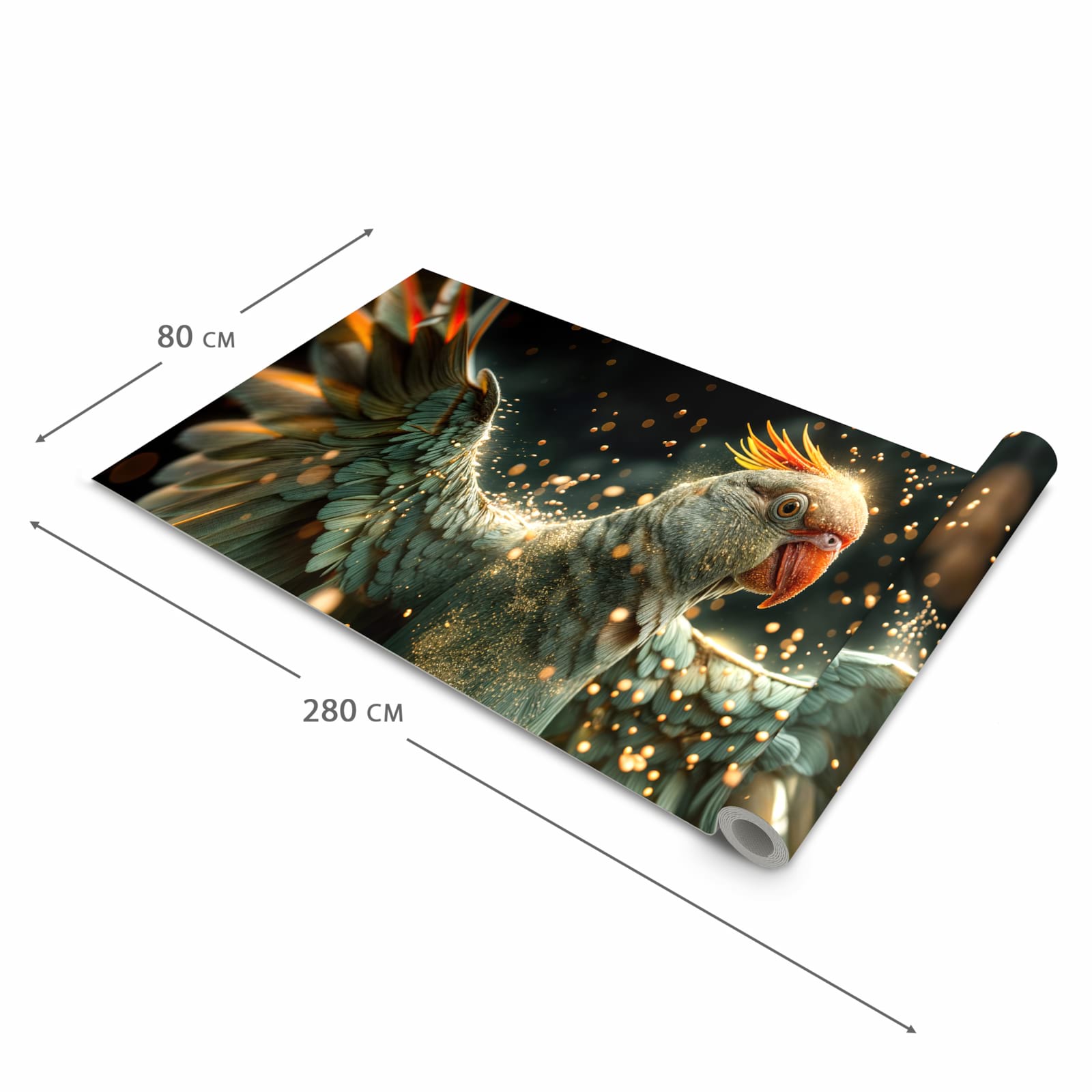 Fleckenresistenter Küchenläufer mit Motiv Fliegender Papagei in der Grösse 60x270 cm