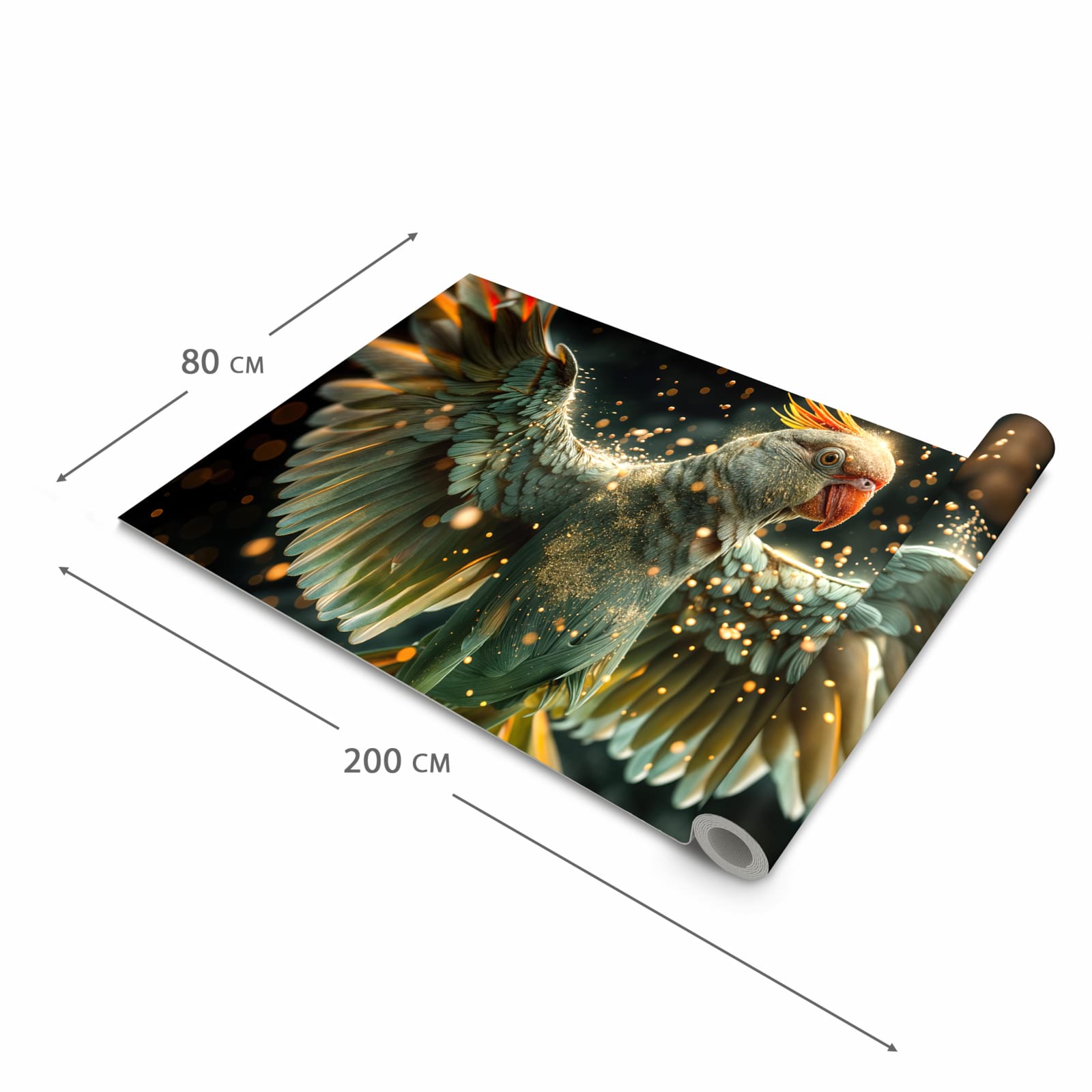 Komfortabler Läufer Küche mit Motiv Fliegender Papagei in der Grösse 60x270 cm