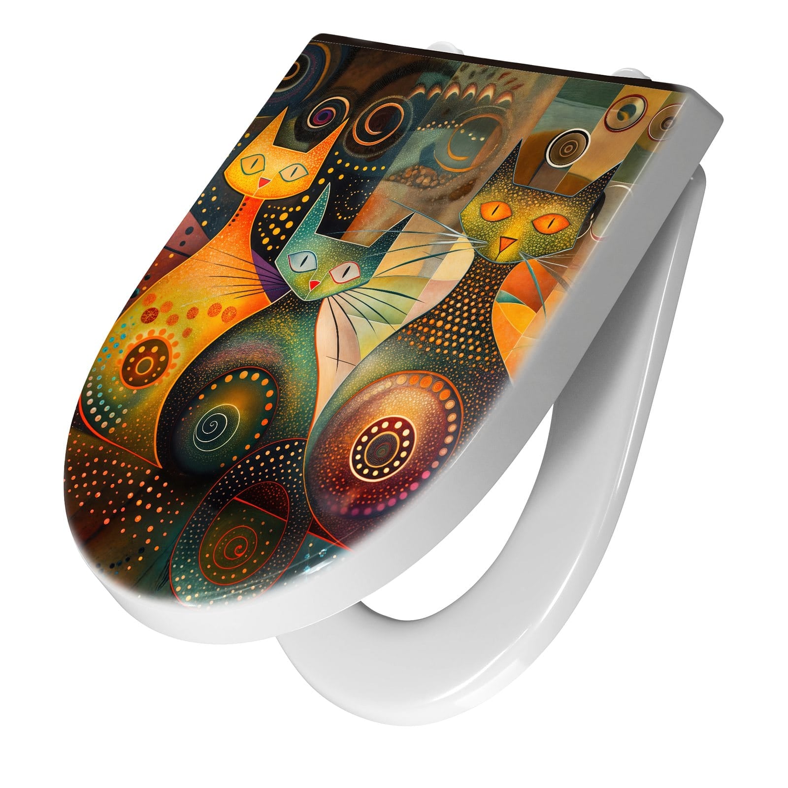 WC-Sitz mit Absenkautomatik Katzenkunstwerk