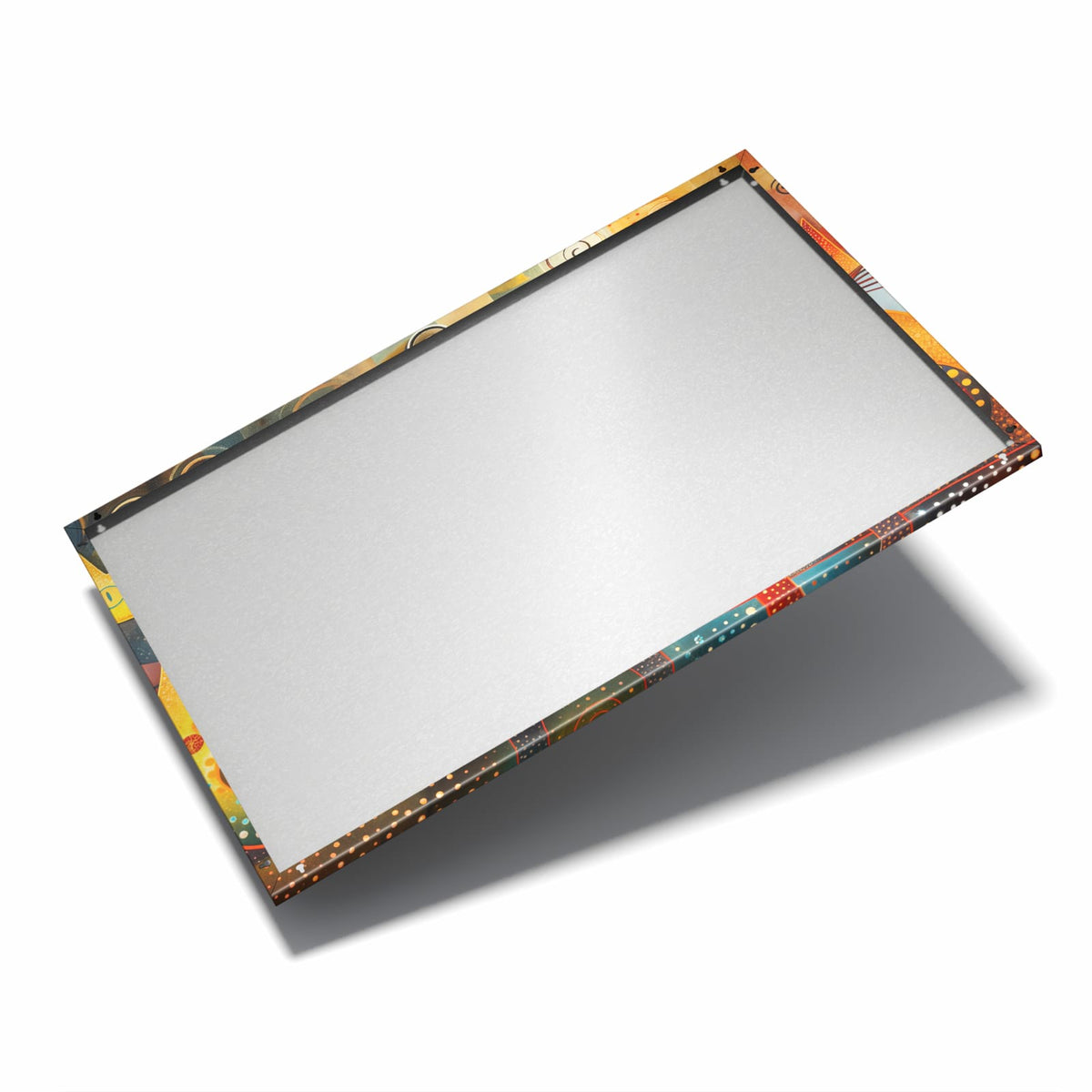 Nur 7 mm – liegt eng an der Wand – Metall Magnettafel - Drei Katzen in Orange