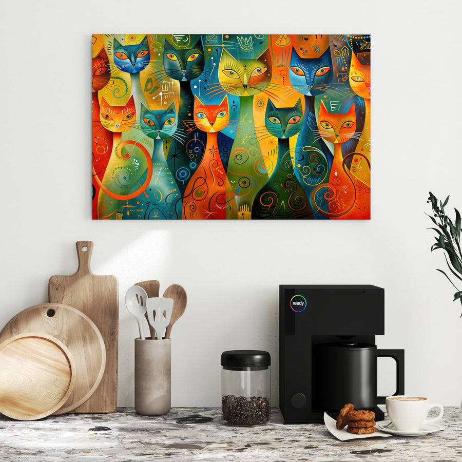 Maße Metall Magnettafel - Gemusterte Katzen