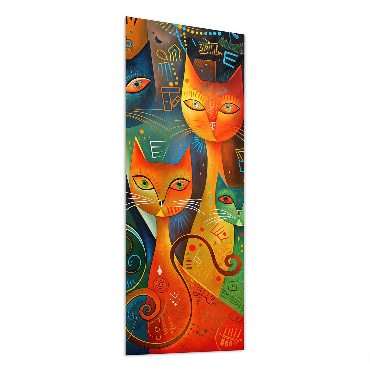 Glasbild Gemusterte Katzen von der Seite, 4 mm Echtglas