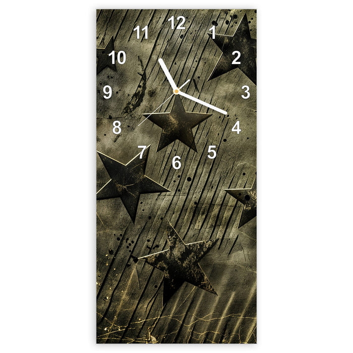 Wanduhr Sternenhimmel aus Glas – Hochformat 30 × 60 cm mit Ziffernblatt Modern