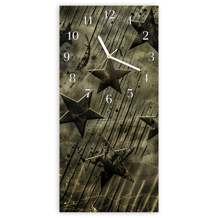 Wanduhr Sternenhimmel aus Glas – Hochformat 30 × 60 cm mit Ziffernblatt Klassisch