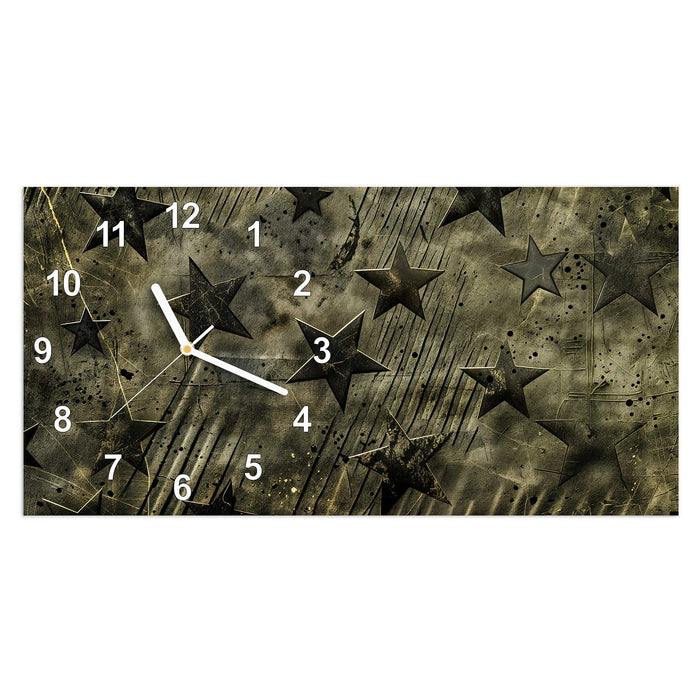 Wanduhr Sternenhimmel aus Glas – Querformat 60 × 30 cm mit Ziffernblatt Modern