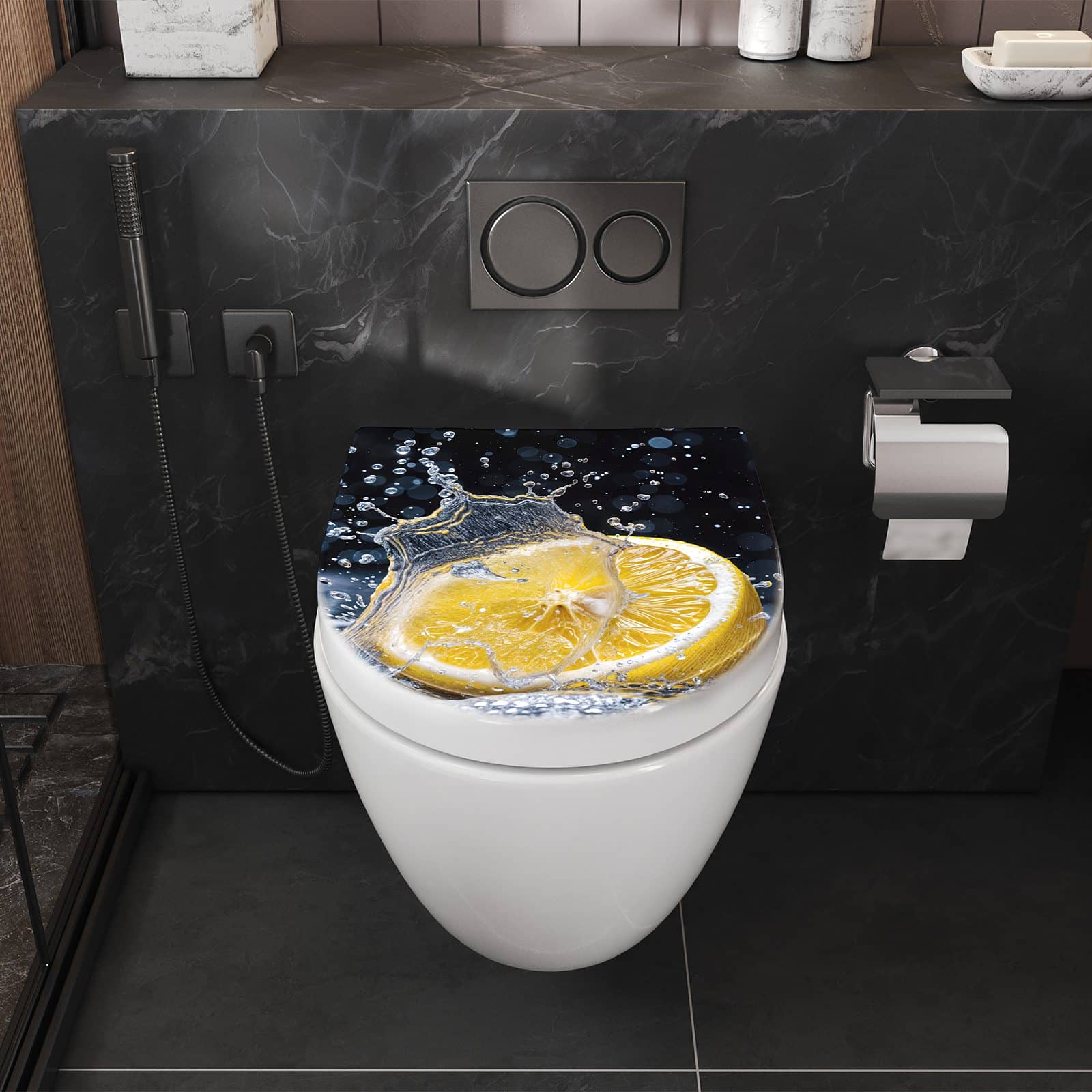 WC-Sitz mit Absenkautomatik Zitronenspritzer