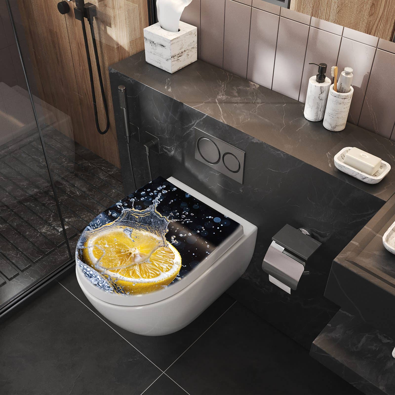 WC-Sitz mit Absenkautomatik Zitronenspritzer