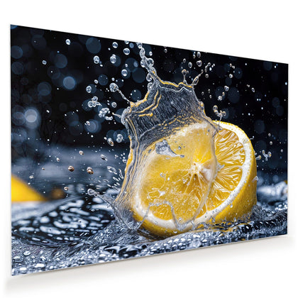 Wandbild mit dem Motiv Zitronenspritzer