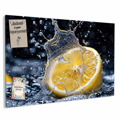 Metall Magnettafel mit dem Motiv Zitronenspritzer