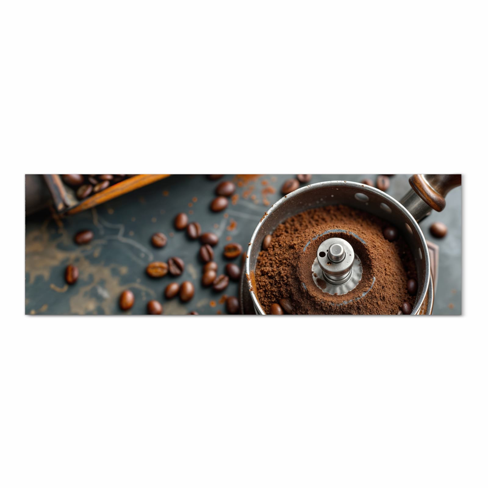 Abriebfester Bodenläufer Teppich mit Motiv Kaffeemühle in Frontansicht