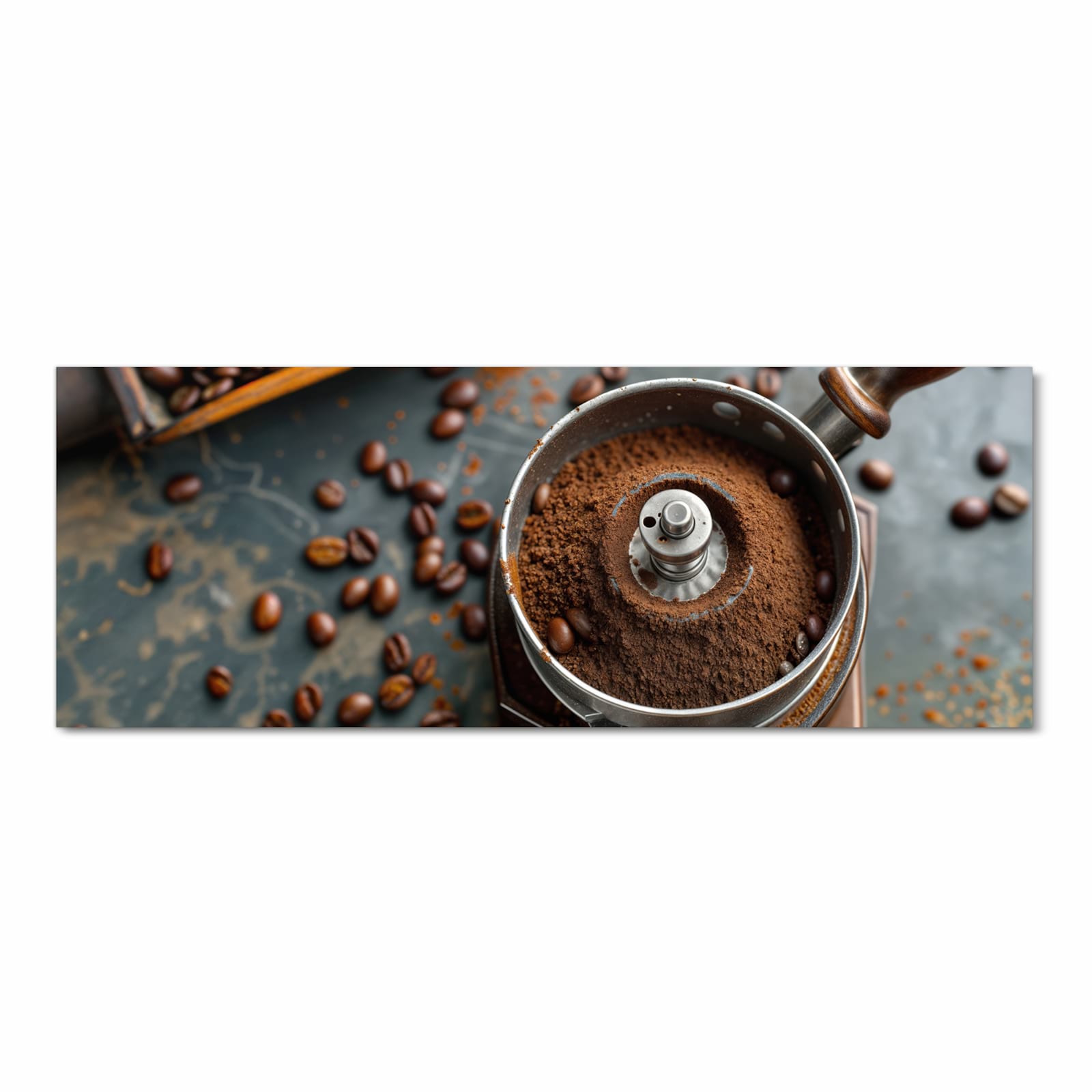 Wasserabweisender Küchenteppich mit Motiv Kaffeemühle in Frontansicht