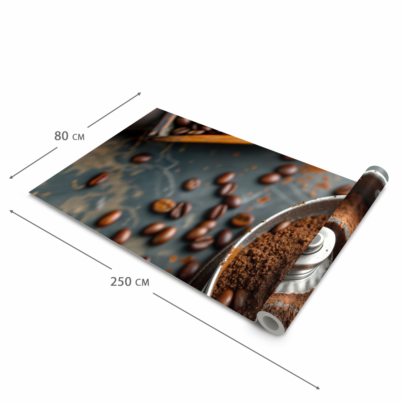 Formstabiler rutschfester Küchenteppich mit Motiv Kaffeemühle in der Grösse 60x150 cm