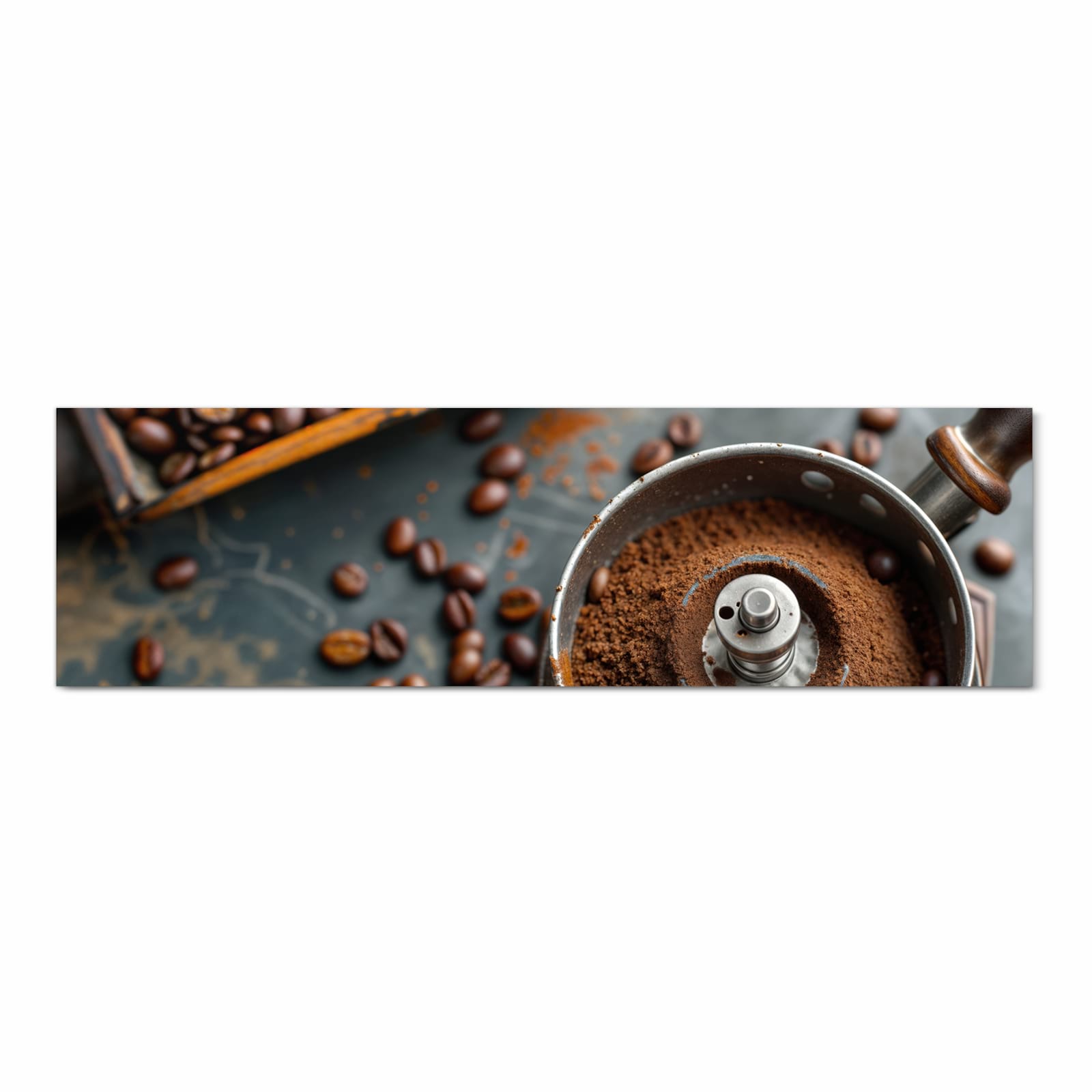 UV-beständiger Küchenteppich mit Motiv Kaffeemühle in Frontansicht