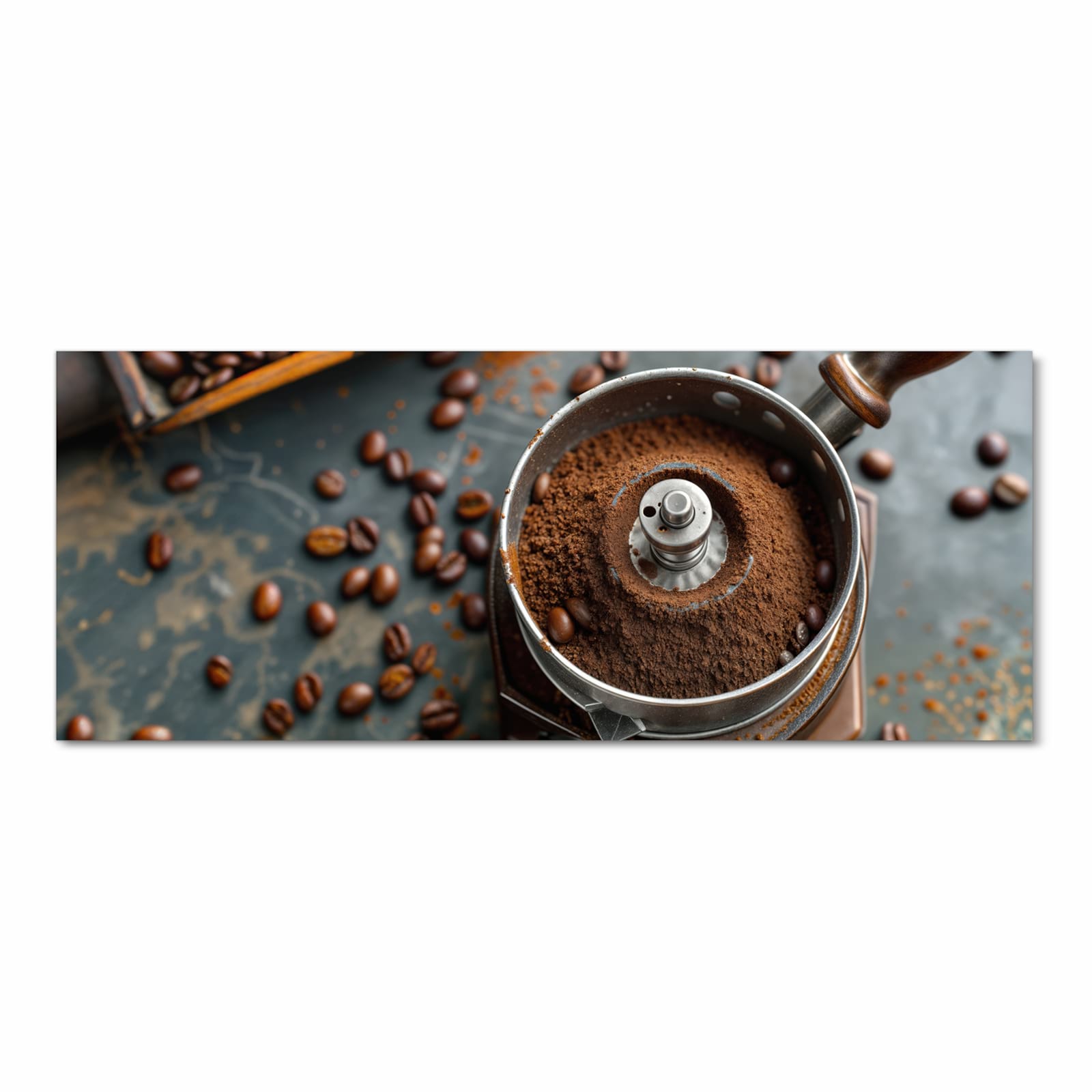 Bodenschonender rutschfester Küchenteppich mit Motiv Kaffeemühle in Frontansicht