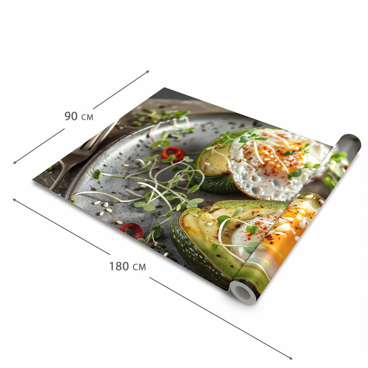 Hygienischer Küchenläufer mit Motiv Avocado Frühstück in der Grösse 60x150 cm