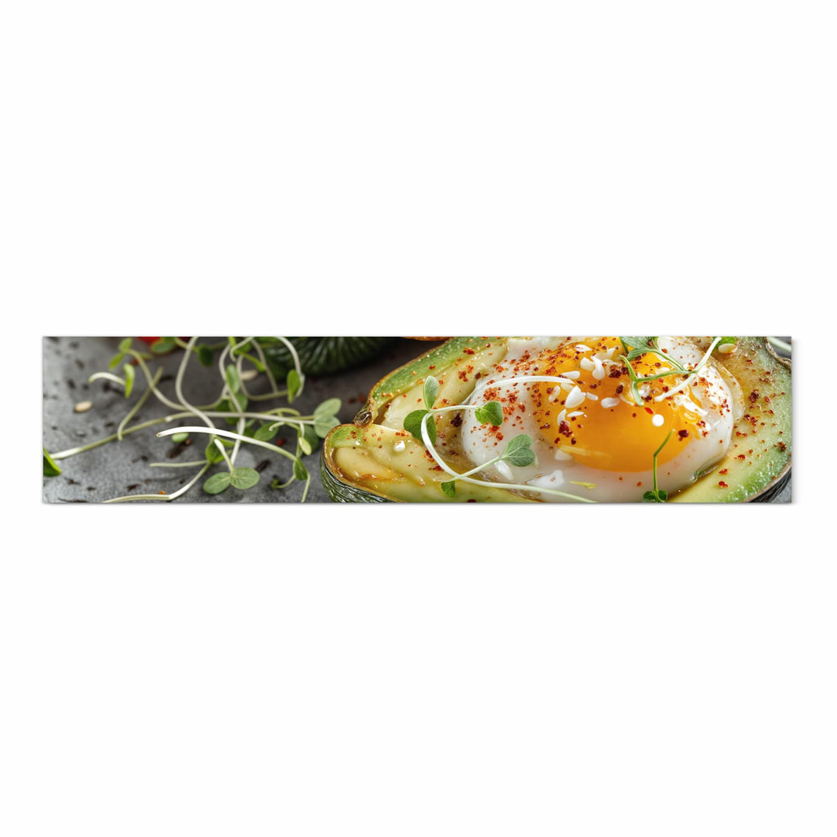 Hygienischer Küchenläufer mit Motiv Avocado Frühstück in Frontansicht