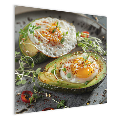 Magnettafel mit dem Motiv Ei in Avocadohälften