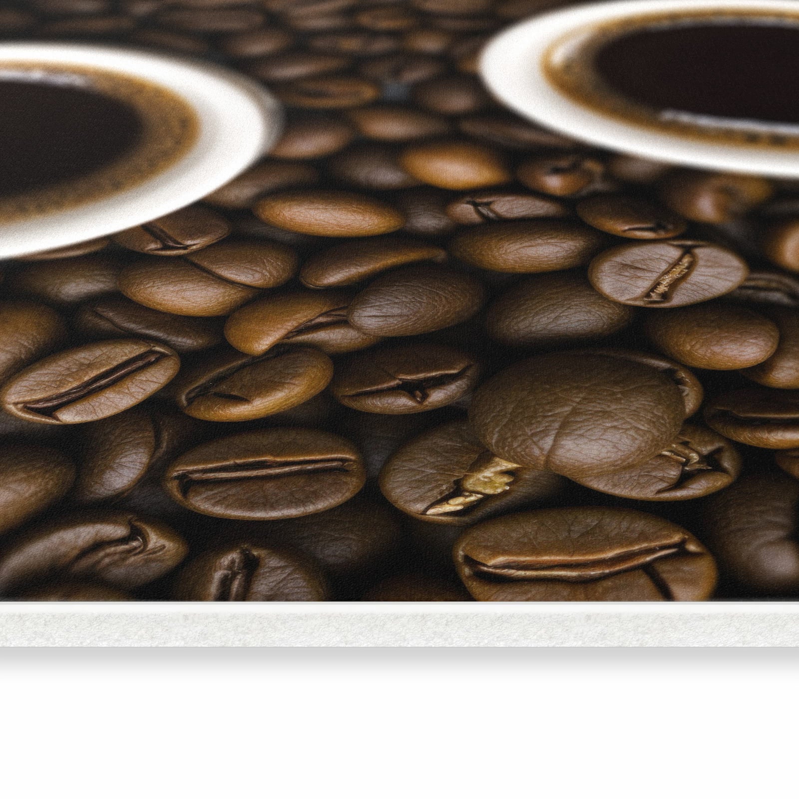 Rutschfester Küchenläufer mit Motiv Kaffeebohnen und Tassen in seitlicher Ansicht spart Zeit