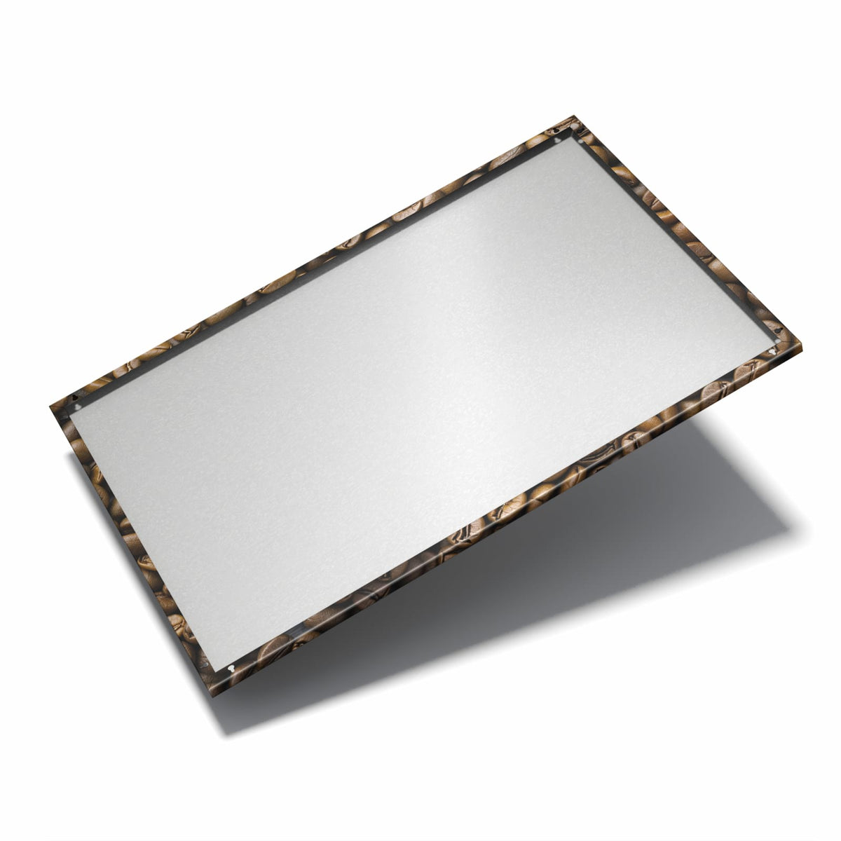 Nur 7 mm – liegt eng an der Wand – Metall Magnettafel - Kaffeebohnen und Tassen