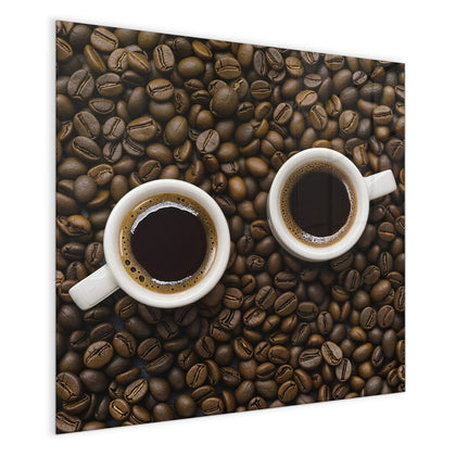 Magnettafel mit dem Motiv Kaffeebohnen und Tassen
