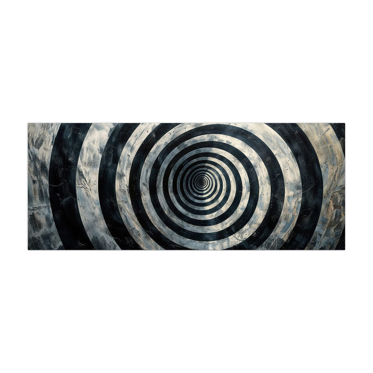 Küchenrückwand aus Glas Kreise in Schwarz-Weiß im Hochformat, Motiv bildfüllend von vorn