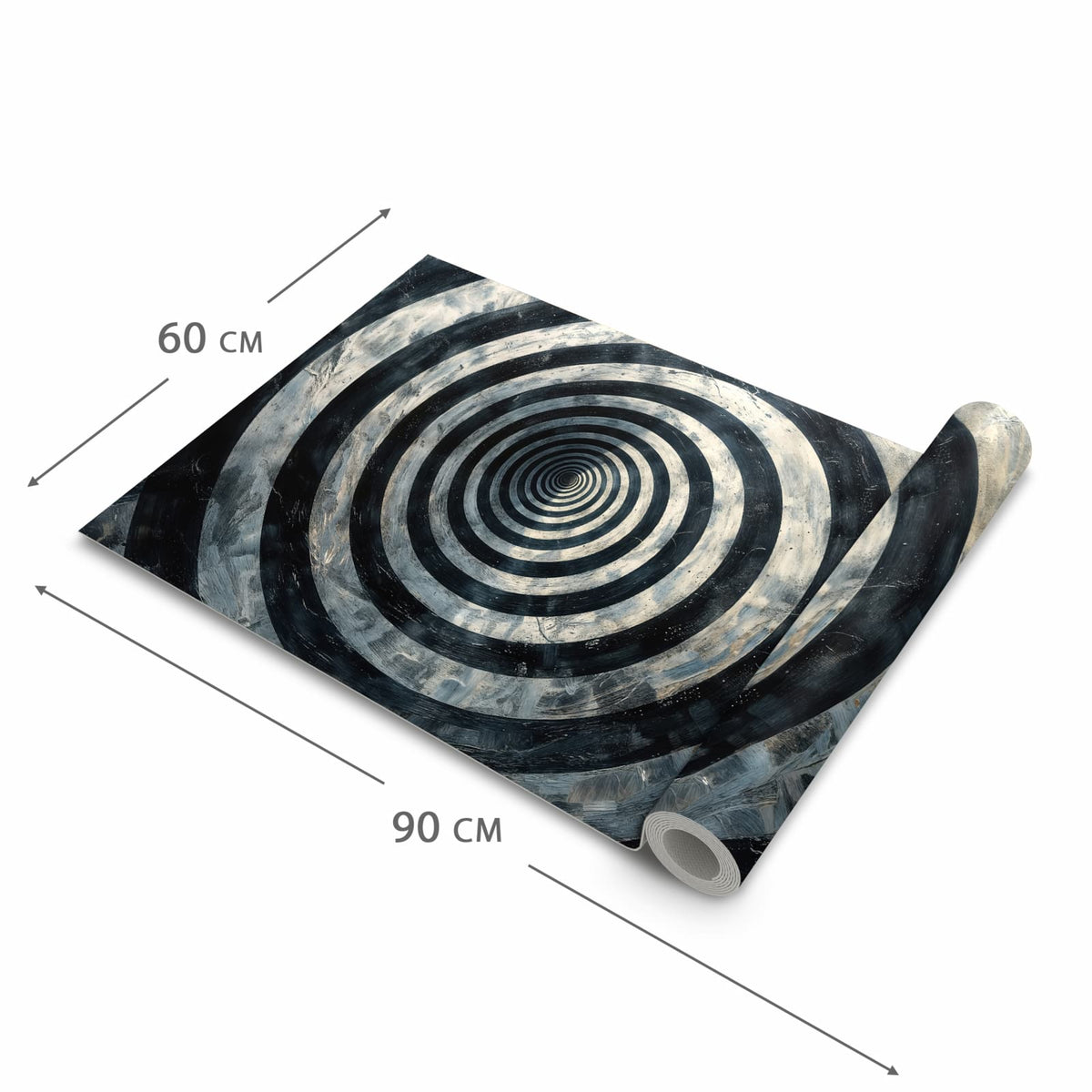 Rutschhemmender Küchenläufer mit Motiv Hypnotische Spirale in der Grösse 60x120 cm