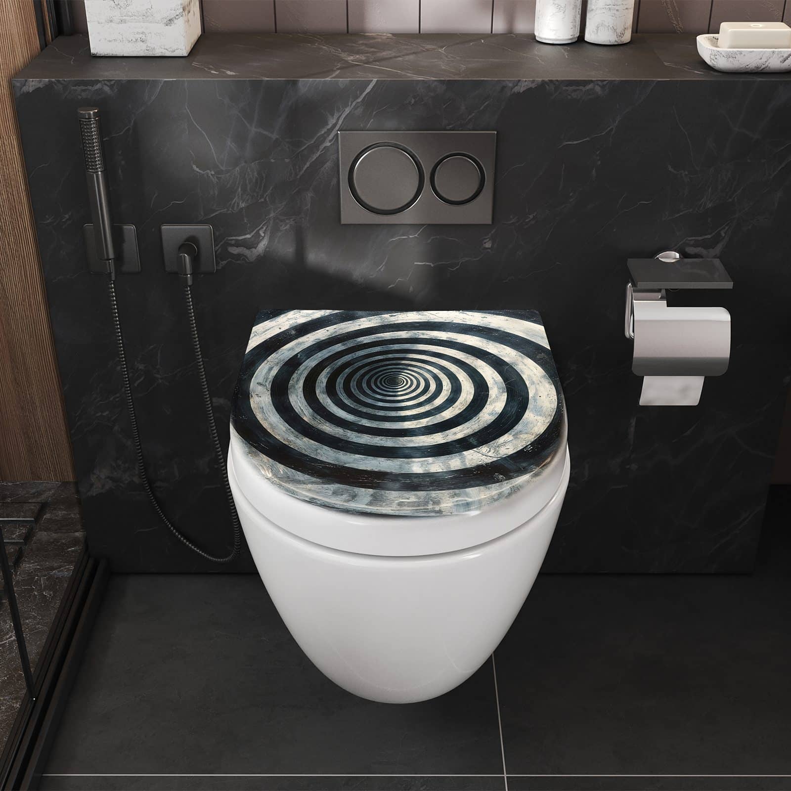 WC-Sitz mit Absenkautomatik Hypnotische Spirale